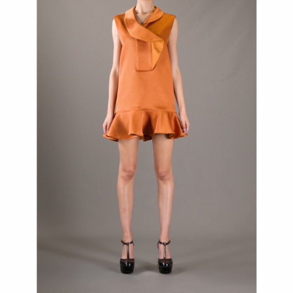 Kenzo Paris Orange Flared Skirt Dress